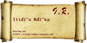 Illés Réka névjegykártya